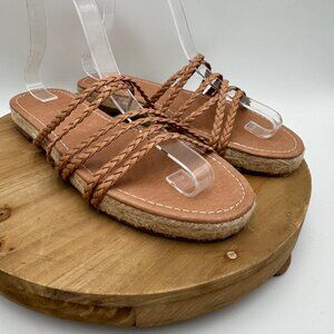 Madewell The Kathryn Espadrille Slide Sandal in Leather woman’s size 8 sandals n